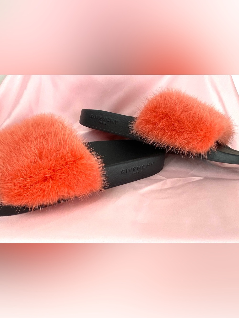 Givenchy Paris Coral Mink Fur Slides Sandals EU 40/US 9-9.5 +Box $595 MSRP - Picture 5 of 14